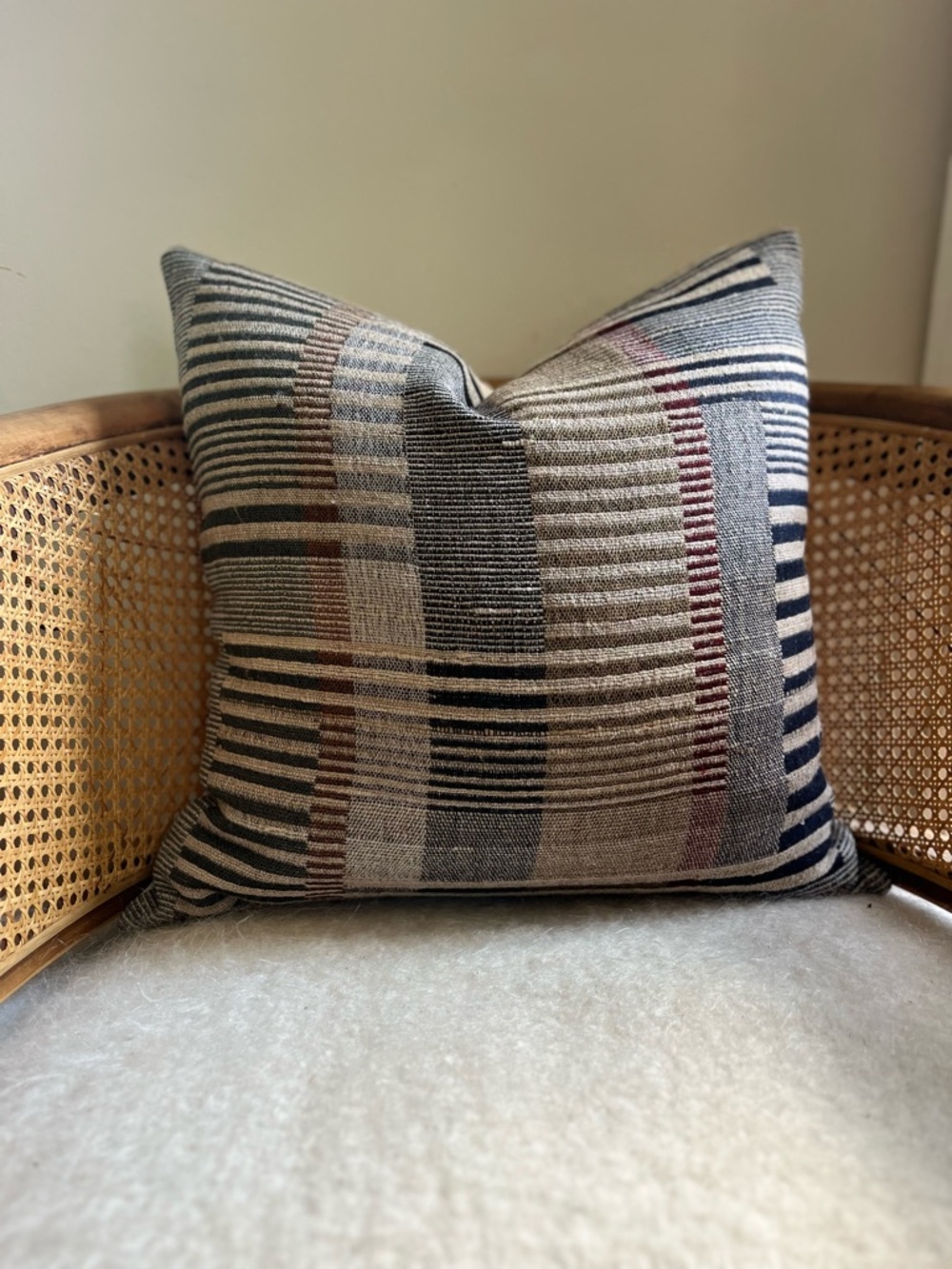 Crate & Barrel Etta silk wool throw pillow and insert